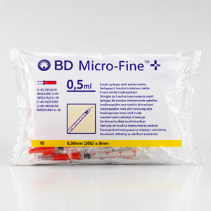 Jeringa de insulina de 0,5 ml + aguja 10x